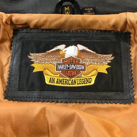 Vintage Custom Harley Black Leather Jacket Sz M - Picture 9 of 9